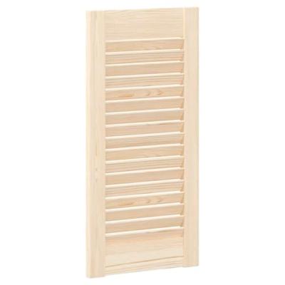 Kastdeuren met lamellen 4 st 61,5x29,5 cm massief grenenhout