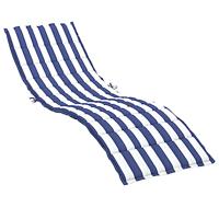VidaXL Ligbedkussen gestreept oxford stof blauw en wit - thumbnail