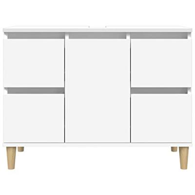 Wastafelkast 80x33x60 cm bewerkt hout wit Wastafelkast 80x33x60 cm bewerkt hout wit