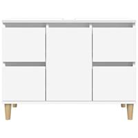 Wastafelkast 80x33x60 cm bewerkt hout wit - thumbnail