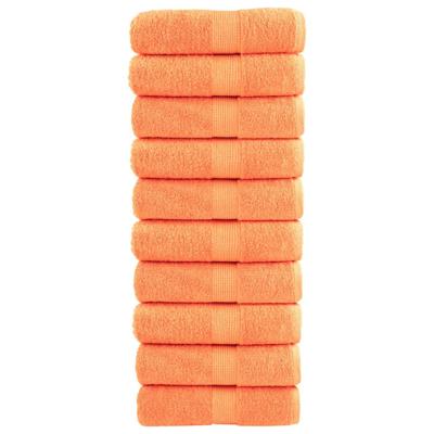 VidaXL Premium washandjes solund 10 stuks oranje 30x30 cm 600 g/m²