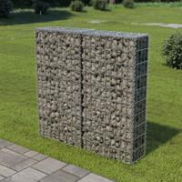 VidaXL Schanskorfmuur met deksels 100x20x100 cm gegalvaniseerd staal - thumbnail