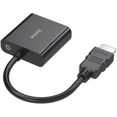 Hama Video-adapter HDMI™-stekker - VGA-aansluiting Audio-aansl. Full-HD 1080p Hama Video-adapter HDMI™-stekker - VGA-aansluiting Audio-aansl. Full-HD 1080p