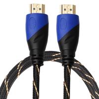 1m HDMI 1.4 Version 1080P Woven Net Line Blue Black Head HDMI Male to HDMI Male Audio Video Connector Adapter Cable - thumbnail