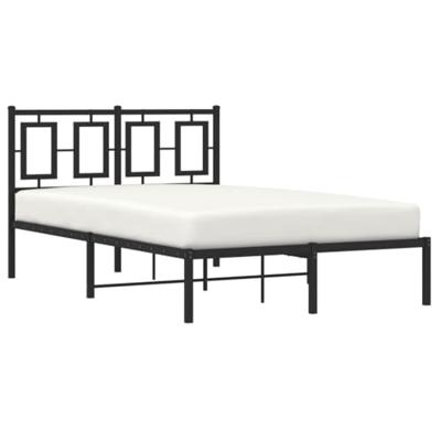 Bedframe met hoofdbord metaal zwart 120x200 cm Bedframe met hoofdbord metaal zwart 120x200 cm