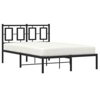 Bedframe met hoofdbord metaal zwart 120x200 cm - thumbnail