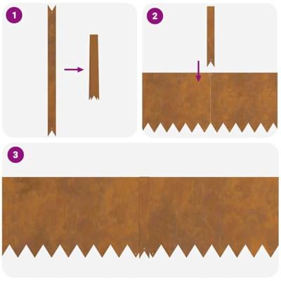 VidaXL Tuinrand 20 pcs bruin 100 x 0.05 x 20 cm cortenstaal