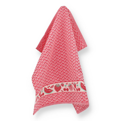 Bunzlau Castle - Theedoek 65x65cm Fruit rood (GOTS)