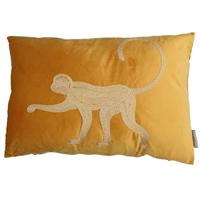 SVJ Home Decorations Apen Kussen - 40 x 60 cm - Fluweel - Geel - thumbnail