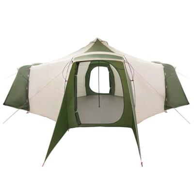 Tipi Tent met dak Groen en beige 492 x 492 x 275 cm Stof