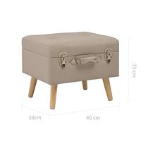 Opbergkrukken 3 st stof beige - thumbnail