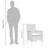 Tuinstoelen 2 st met kussens poly rattan beige - thumbnail