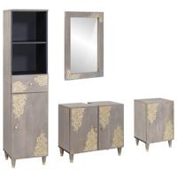 Badkamermeubelset met lade 4 pcs Grijs 62 x 33 x 58 cm - thumbnail