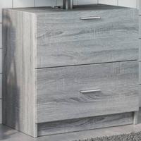 Wastafelkast 59x37x59 cm bewerkt hout grijs sonoma eikenkleurig - thumbnail