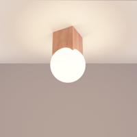 Plafondlamp SOLIS natuurlijk hout - thumbnail
