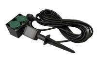 Buitenstopcontact tuinstopcontact dubbel met snoer 10M en spies pin - thumbnail