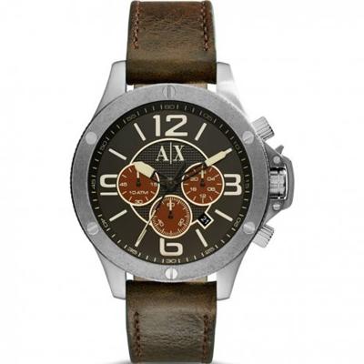 Horlogeband Armani Exchange AX1518 Leder Bruin 22mm Horlogeband Armani Exchange AX1518 Leder Bruin 22mm
