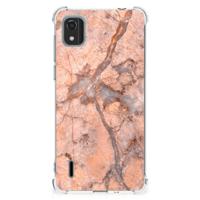 Nokia C2 2nd Edition Anti-Shock Hoesje Marmer Oranje - thumbnail