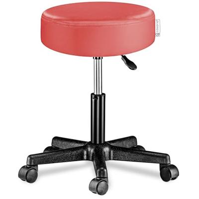 Monzana Bureaustoel - draaistoel - kruk - met - gestoffeerde - zitting - in - rood