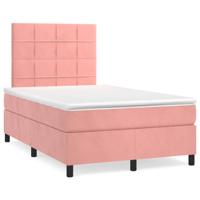 Boxspring met matras fluweel roze 140x190 cm - thumbnail