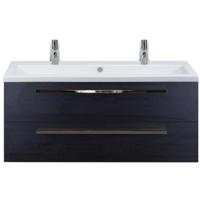 Seville Badmeubelset 120 cm - 2 Laden Black Oak - Wastafel Djazz Enkel 2 Kraangaten - thumbnail