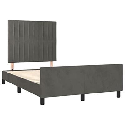 Bedframe zonder matras 120x190 cm fluweel donkergrijs