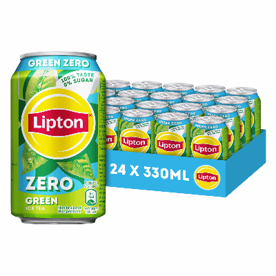 Frisdrank Lipton Ice Tea green zero blik 330ml | 24 stuks