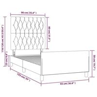 Bedframe zonder matras 90x190 cm stof donkerbruin - thumbnail