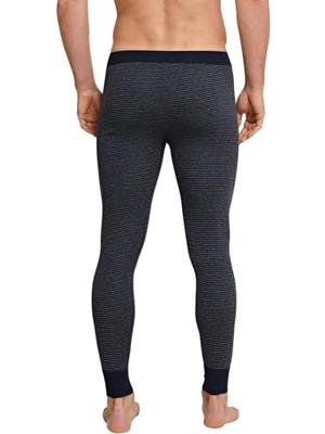 Heren Onderbroek lang met gulp - Katoen - 100% katoenen pantalon met sluiting donkerblauw