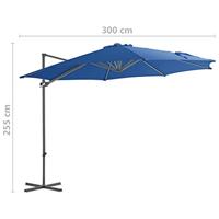 Zweefparasol met stalen paal 300 cm azuurblauw - thumbnail