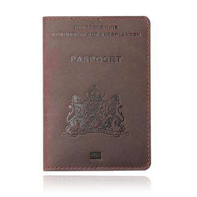 Paspoorthoes met extra opbergvakjes - Leer Bruin