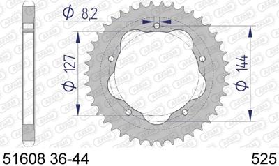 AFAM Chain wheel 525 42z alu anthracite hard anodi