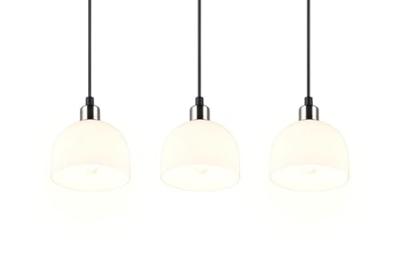 Trio Nikkel hanglampMolly 3-lichts wit glas - R31863007