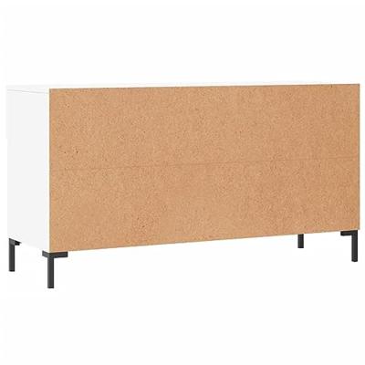 Schoenenbank 102x35x55 cm bewerkt hout wit - thumbnail
