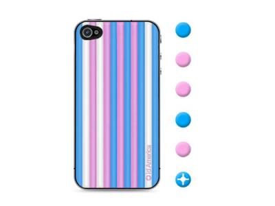 id America Cushi Stripe Soft Foam Pad voor iPhone 4/4S - 1 verpakking, Candy Blue.