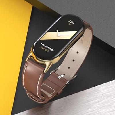 Echt leren bandje - Donkerbruin - Xiaomi Smart Band 8 & 9 Echt leren bandje - Donkerbruin - Xiaomi Smart Band 8 & 9
