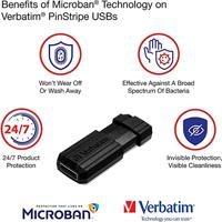 Verbatim Pin Stripe USB-stick 64 GB Zwart 49065 USB-A 2.0 - thumbnail