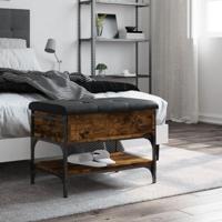 Schoenenbank 62x42x45 cm bewerkt hout gerookt eikenkleurig - thumbnail