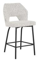 MUST Living Barstoel 'Bloom' Bouclé, kleur Lichtgrijs (zithoogte 65cm) - thumbnail