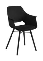 Eetkamerstoel Rekova - kunststof - zwart (2 stuks) - thumbnail