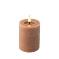 Lumineo LED kaars Licht Bruin/warm wit 7x11.2cm - thumbnail