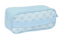 Pennenetui met 3 vakken Glow Lab Cisnes Licht Blauw 21,5 x 10 x 8 cm - thumbnail