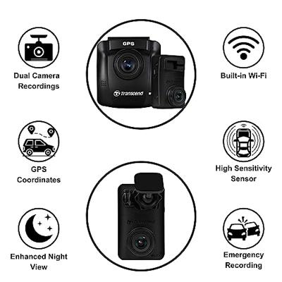 Transcend DrivePro 620 Dashcam Kijkhoek horizontaal (max.): 140 ° Accu, Display, Dualcamera, Achteruitrijcamera
