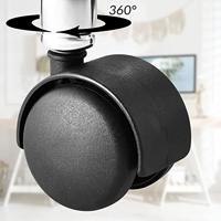 Monzana Bureaustoel - draaistoel - kruk - met - chromen - voet in wit - thumbnail