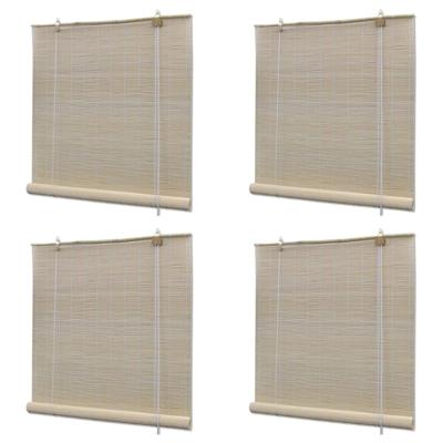 Rolgordijnen 4 st 120x160 cm bamboe natuurlijk