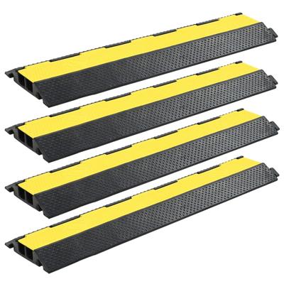 VidaXL Kabelbeschermer drempels 2 tunnels 101,5 cm rubber 4 st