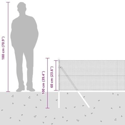 VidaXL Afrasteringspaal grijs 25 x 0,6 m (12 x 12 mm gaas)