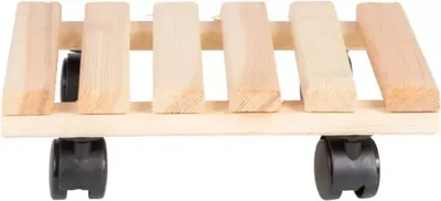 Esschert Design plantentrolley vierkant hout 29 cm naturel