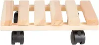 Esschert Design plantentrolley vierkant hout 29 cm naturel - thumbnail