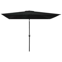 VidaXL Parasol met metalen paal 300x200 cm zwart - thumbnail